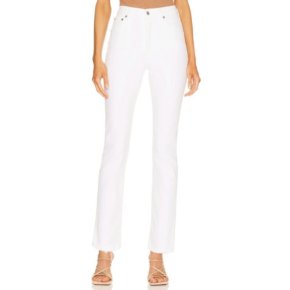 NWT Agolde Riley High Rise Straight Jeans Sour Cream-sz 25